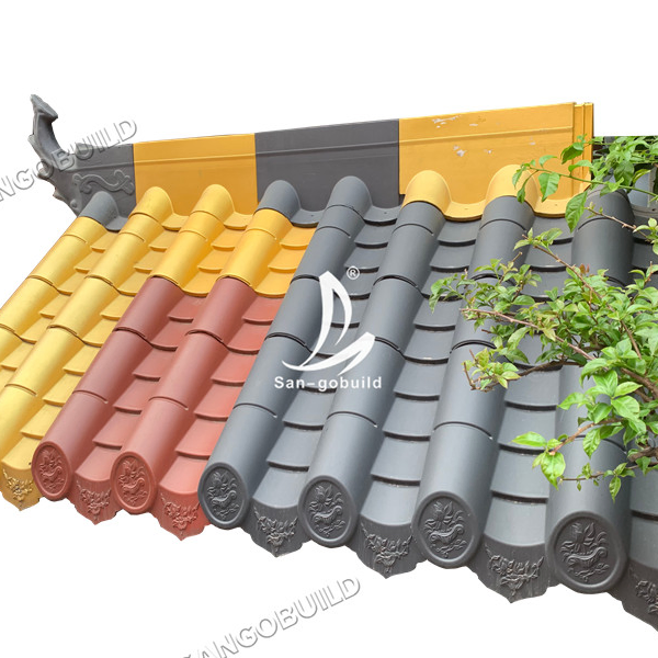 High-Strength Antique Traditional Chinese Style Roof Tiles Whoesale Price Old Clay Temple Gazebo Decorative Roof Tile