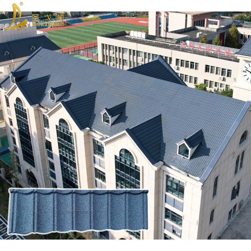 High-Strength Roofing Tiles Building Materials Seven-Waves Bond Stone Coated Metal Roof Tiles High-Strength Roofing Tiles Building Materials Seven-Waves Bond Stone Coated Metal Roof Tiles