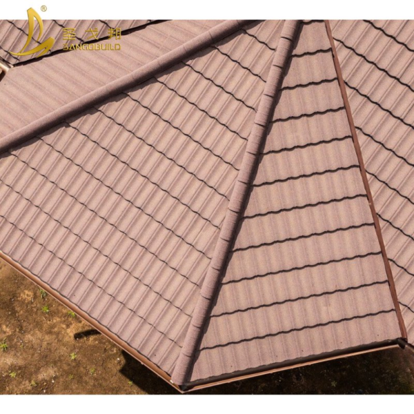High-Strength Roofing Tiles Building Materials Seven-Waves Bond Stone Coated Metal Roof Tiles
