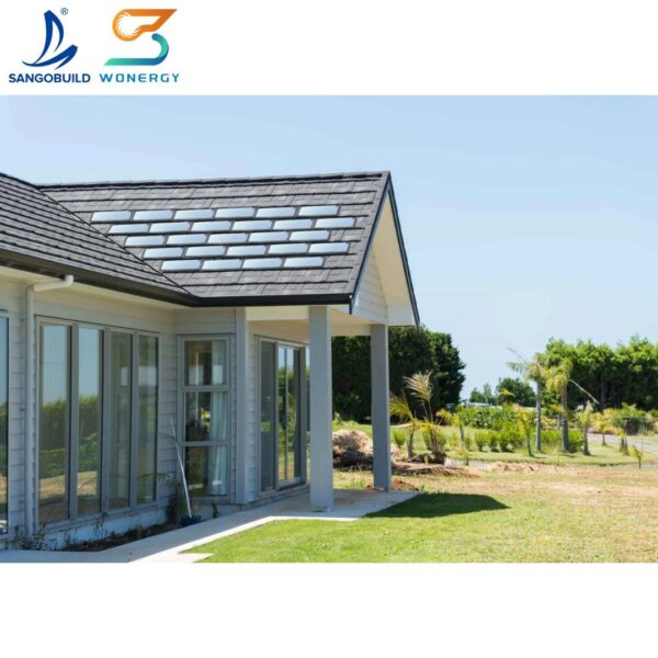 [Hot Item] 2024 New BIPV Building Integrated Photovoltaics Systems Black 80W Stone Coated Solar Roof Tiles BIPV Perc Photovoltaic