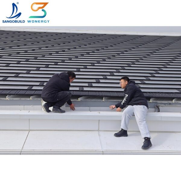 [Hot Item] European Standard Solar Roof Tiles Monocrystalline Silicon Transparent BIPV Black Panel for House