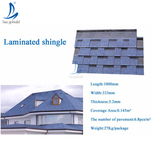 Hot Sale 30 Years Building material Laminated Roof Tile Roofing Tile Asphalt Shingle Residential Viall
