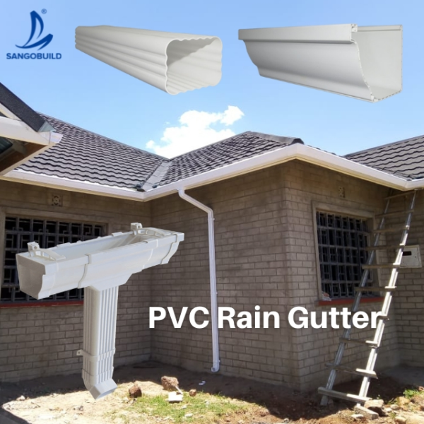 Hot-Sale PVC Rain Gutter Downspout Aluminum Gutter Drainage System 5.2-7inch Size Square Rain Gutter