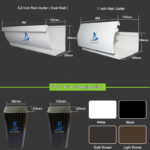 Hot-Sale PVC Rain Gutter Downspout Aluminum Gutter Drainage System 5.2-7inch Size Square Rain Gutter