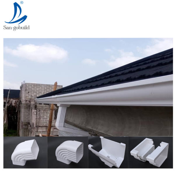 House Roofing Plastic Rain Water Collector Gutter PVC System Rain Gutter Drop Outlet