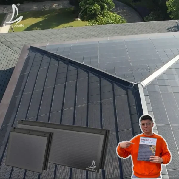 Hybrid Sustainable Solar Energy Roofing Systems for House 10kw 3kw with Storage Battery Inverter BIPV Solar Roof Tile