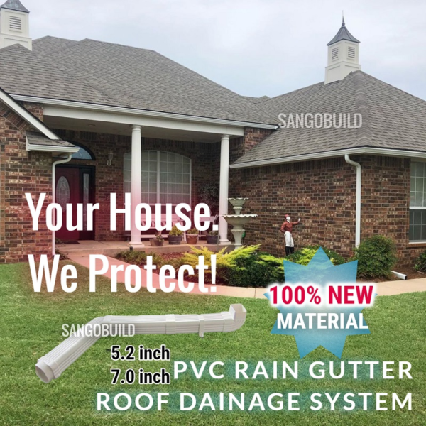 India Madagascar Roof Drainage System Factory Price Villa House K Style White Black Color Plastic PVC Rain Water Collector Square Roof Gutter