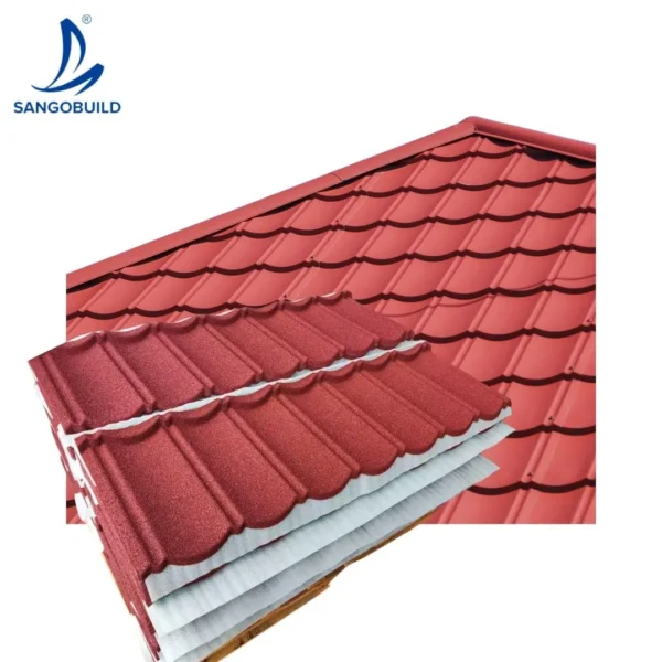 Indian Hot Sale Building Materials Stone Coated Metal Roofing Tiles Bond Tile