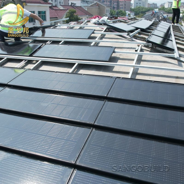 Industry and Commerce Use Panneau Solaire Sustainable Energy Integrated BIPV Titles Solar Roofs