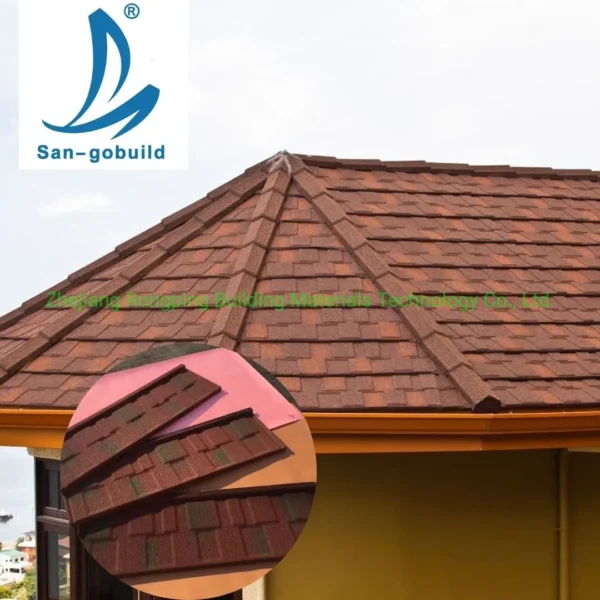 Interlocking Panels Classical Type Galvalume Color Stone Coated Metal Roof Tile China Best Price Shingle Tile Color Coated Corrugated Roofing Sheet for Building