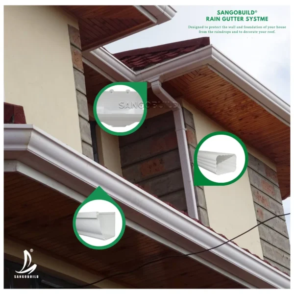 K-Style PVC Roof Water Drain System Square Plastic Water Rain Gutter for Rain Gutters
