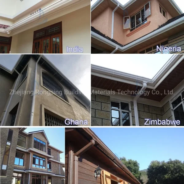 Kenya Ghana Hot Sell Factory Directly Sell PVC Rain Gutter and Downspout for PVC Roofing Materials