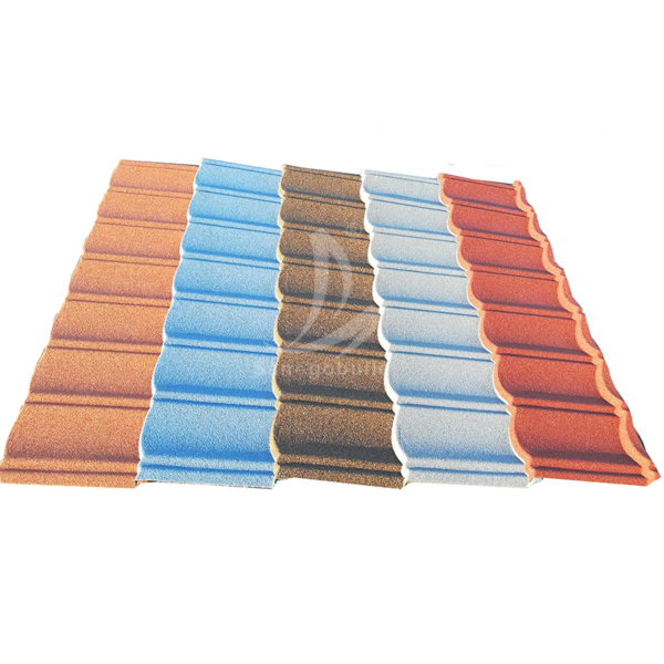 Lifetime New Zealand Standard Stone Coated Metal Roof Tiles, Charcoal Color Classical Corrugated Aluminum Zinc Stone Granule Steel Plate Roof Tiles Philippines