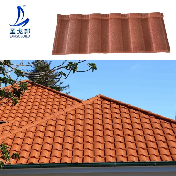 Lifetime Roman Roof Tile Color Stone Coated Metal Curved Roofing Sheets, High Quality Stone Coated Roof Sheet in India Kerala Philippines Thailand