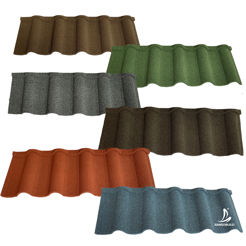 Light Weight Decorative Types Anti-Corrosive Alu-Zinc Roof Tiles Metal Coated Stone Roof Tile
