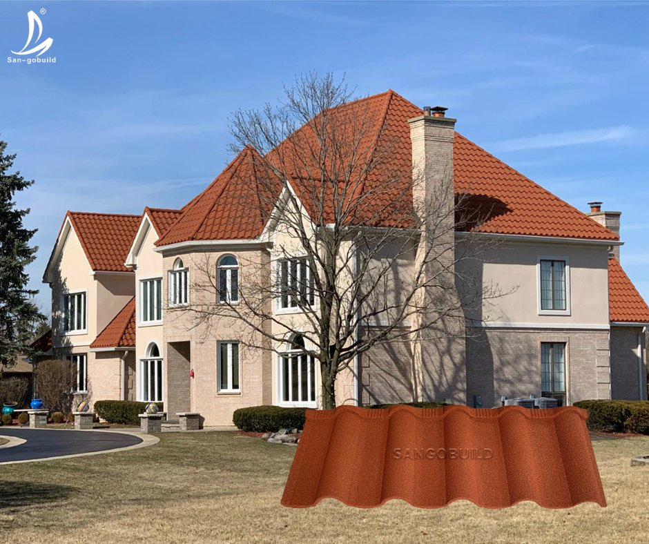 Light Weight Decorative Types Anti-Corrosive Alu-Zinc Roof Tiles Metal Coated Stone Roof Tile