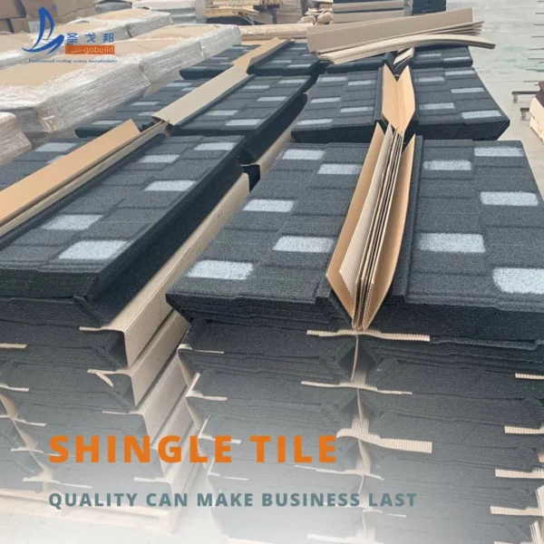 Lightweight Building Materials Aluminum Zinc Stone Coated Metal Roof Tile