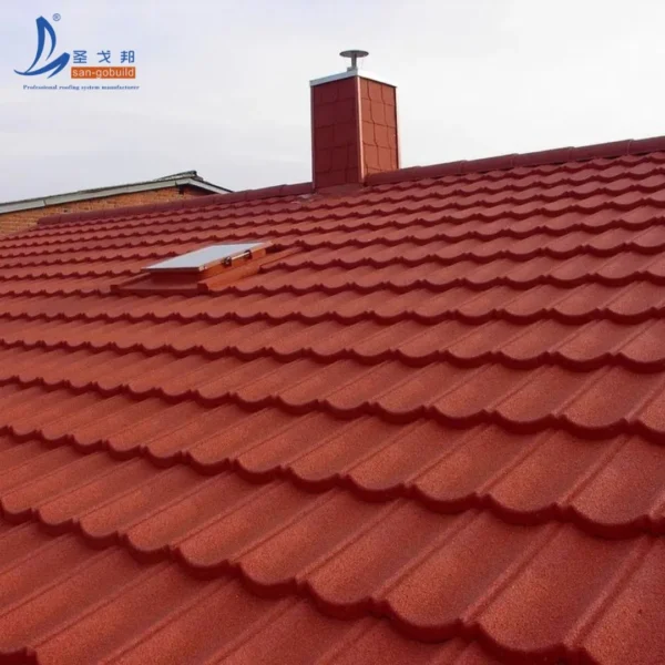 Lightweight Building Materials Aluminum Zinc Stone Coated Metal Roof Tile