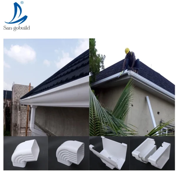 Malaysia Cheap Gutter System Price Gazebos Rain Gutters Chinese PVC Pipe Rain Gutter