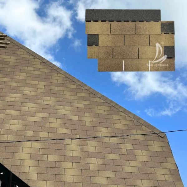 Modern Style Colorful Bituminous Asphalt Roofing Shingles Windproof Roof Tiles for Hotel Resort Applications