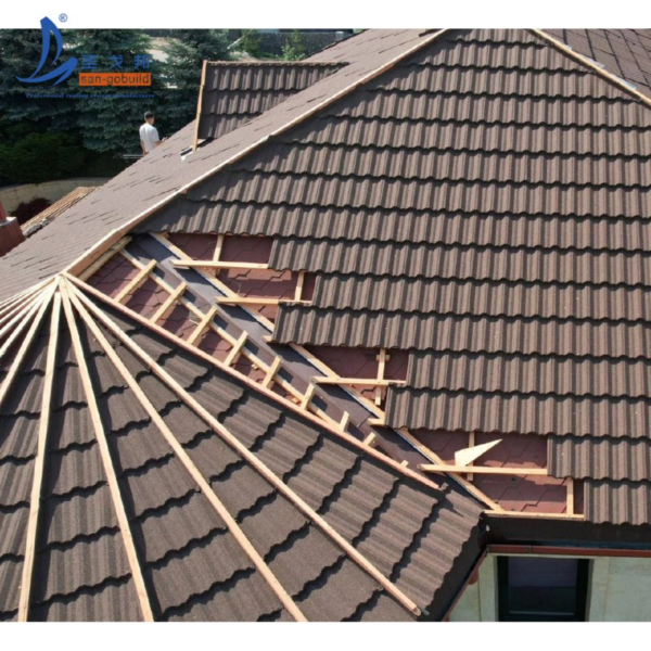 Modern Villa Rooftop Aluminum Roofing Sheet Sound-Insulation Stone Coated Metal Roof Tile