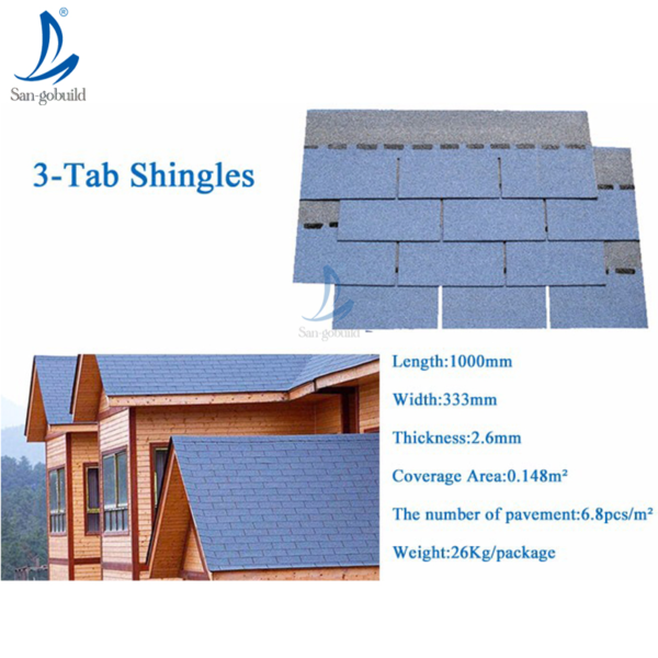 New 3-Tab Building Material Heat Resistant Popular Sale Fiberglass Asphalt Roofing Shingles Prices in Thailand Malaysia Philippines