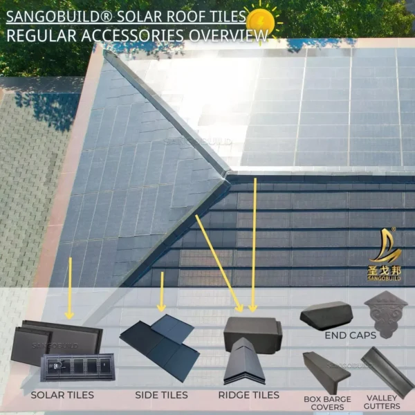 New Product Building Integrated Photovoltaic BIPV Solar Roof Tiles Roof Shingles Eco-Friendly Sustainable Roofing Materials