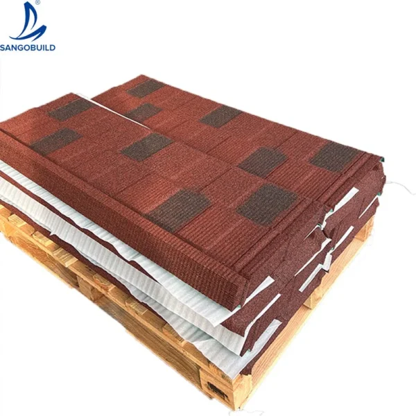 New Zealand Easy to Install Waterproof Alu-Zinc Stone Coated Metal Roofing Tile