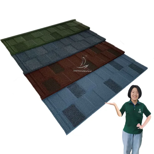 New Zealand Easy to Install Waterproof Alu-Zinc Stone Coated Metal Roofing Tile