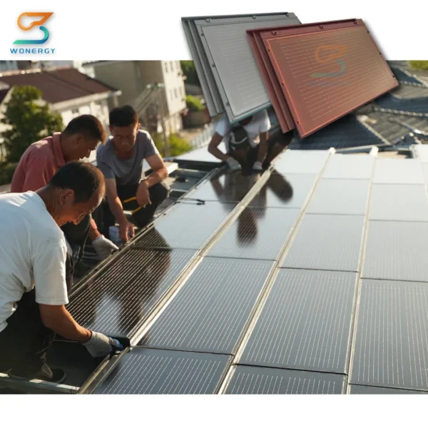 Off On Grid Type BIPV Home Use Solar Roof Power System 35kw 87kw Energy Cheap BIPV Solar Panel Roof Tiles