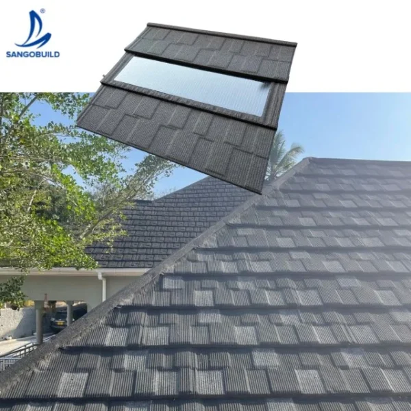 Photovoltic System Solar Roof Tiles Compatible Stone Coated Roofing Tiles