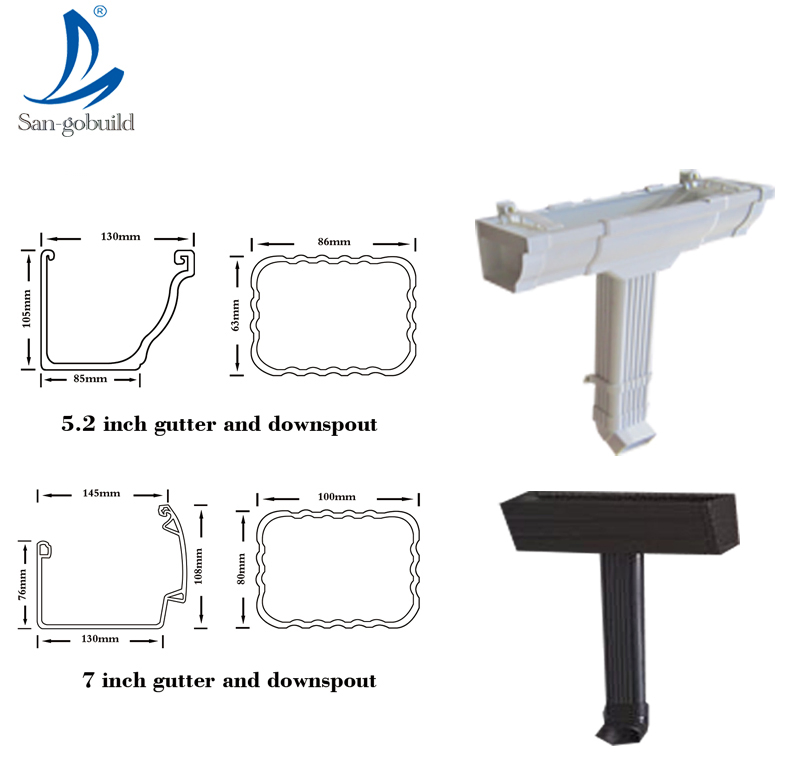 Plastic Gutter 7 Inch/Sangobuild PVC Rainwater Collector/Hot Sell Green Roof Gutter System Plastic Gutter 7 Inch/Sangobuild PVC Rainwater Collector/Hot Sell Green Roof Gutter System