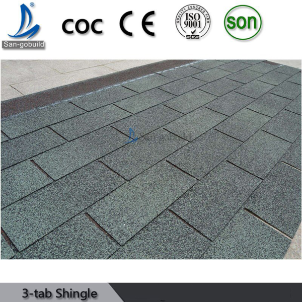 Popular Selling Bitumen 3-Tab Asphalt Roofing Shingles for India, Kenya, Ghana, Vietnam