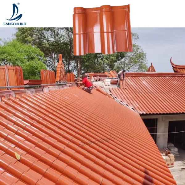 Premium Heat Reflective Waterproof Glazed Chinese Antique Roof Tiles Luxury Villas