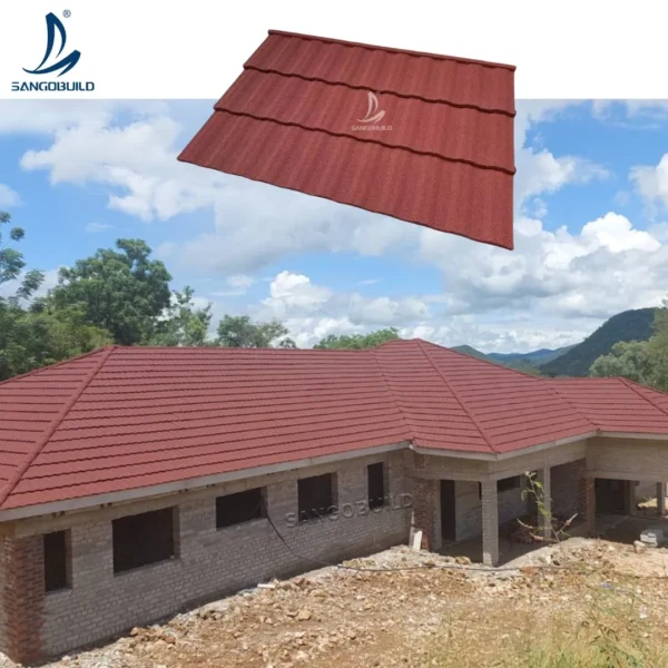 Premium UV Resistant Heat Reflective 50 Year Stone Coated Metal Roof Tiles for African Luxury Villas