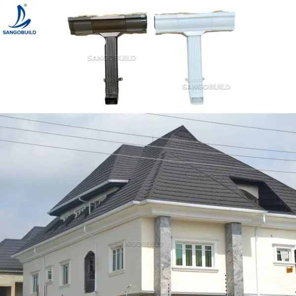 PVC Square Roof Gutter Connectors Hangers Vinyl Plastic House Drainage System