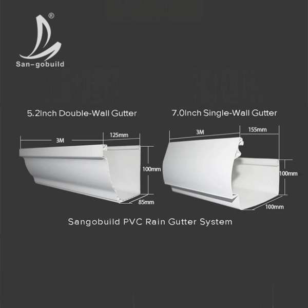 Rain Drainage System Gutter Single Layer Dachrinne Square Shaped Plastic Pipe