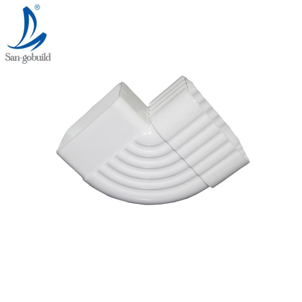 Rain Gutter Downspout, Fittings, Rectangular PVC Roof Gutters Plastic Drainage Pipe Water Collector Rain Gutters Plastic Downspout