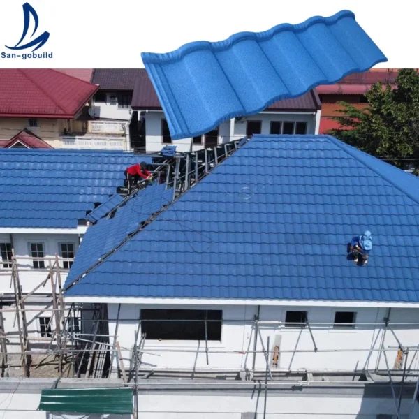 Roman Tile Stone Coated Steel Roofing for Villa