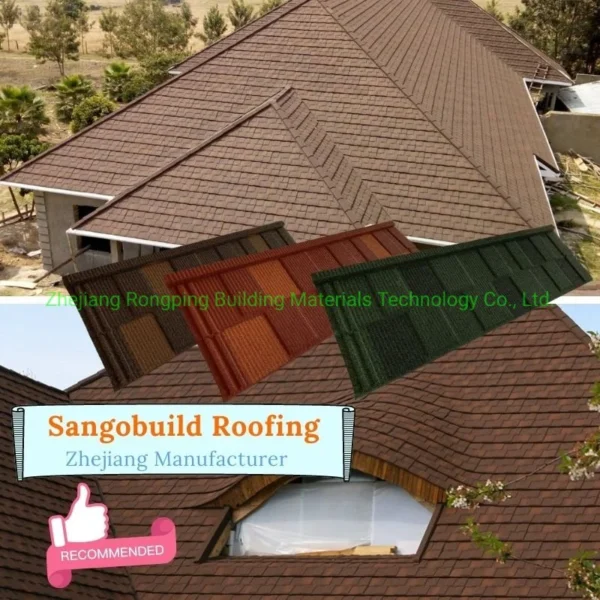 Roofing Construction Materials Galvanized Zinc Aluminum Steel Corrugated Color Stone Coated Metal Roof Tile Shingle Roof Sheet