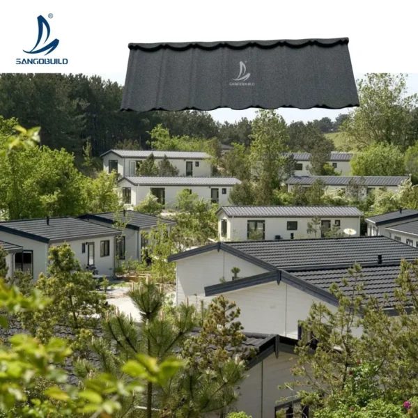 Rust Resistant Aluzinc Steel Stone Coated Roof Tiles for Commercial Roofing