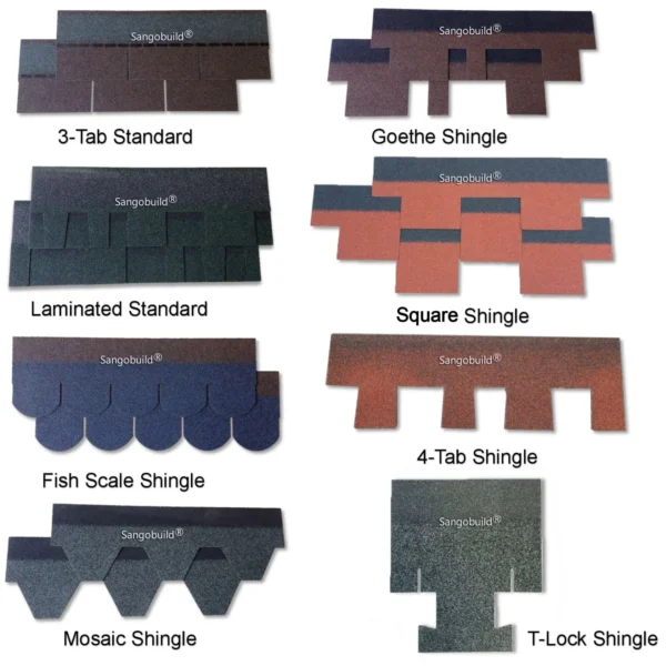 Sangobuild Colorful Asphalt Shingle for Roof Water Proof