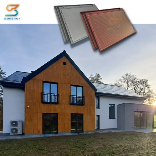 Sangobuild Photovoltaic System Home 87W Metal Zinc Solar Shingle Roof Tiles