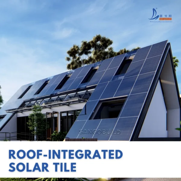 Sangobuild Solar Roof Tile Photovoltaic Building Material Solar Roof Shingle Solar Energy Electricity Power System