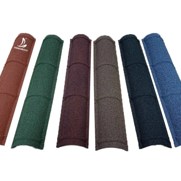 Sangobuild Stone Coated Circular Long Span Ridge Cap Ridge Tiles Roofing Sheet