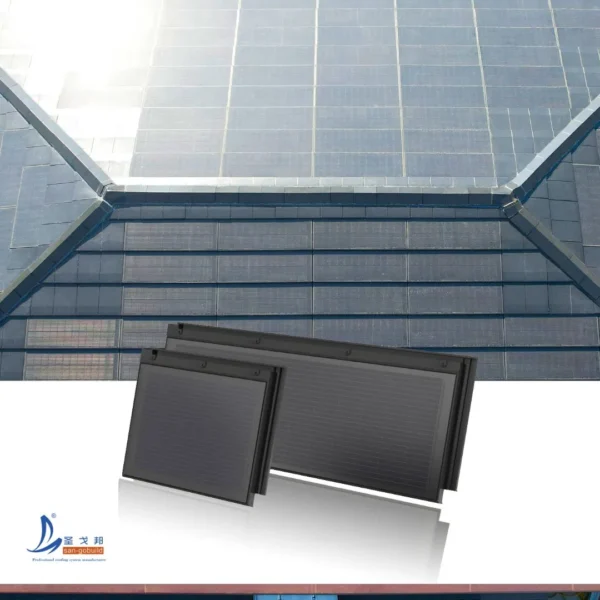 Solar Roof Tile Factory Mono Silicone Solar Cell Double Glass 60 Years Lifespan 87W Roofing Solar Panel Roof Tile