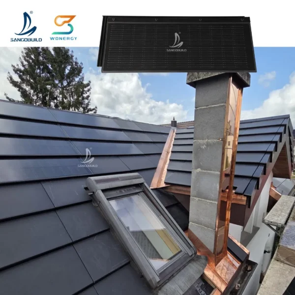 Solar Roof Tile Full Black 95W Photovoltaic BIPV Renewable House Solar Tiles