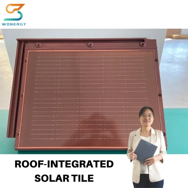 Solar Roof Tile on Grid Energy System with Battery Flat Roof Shingle Upgraded Premium Solar Tiles