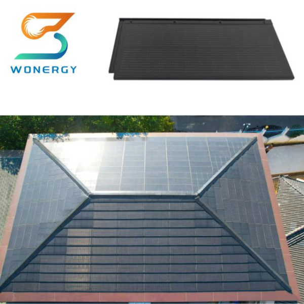 Solar Shingle Roof Tile Waterproof Wind Resistant Customized 87W Solar Roof Tiles for BIPV Green House