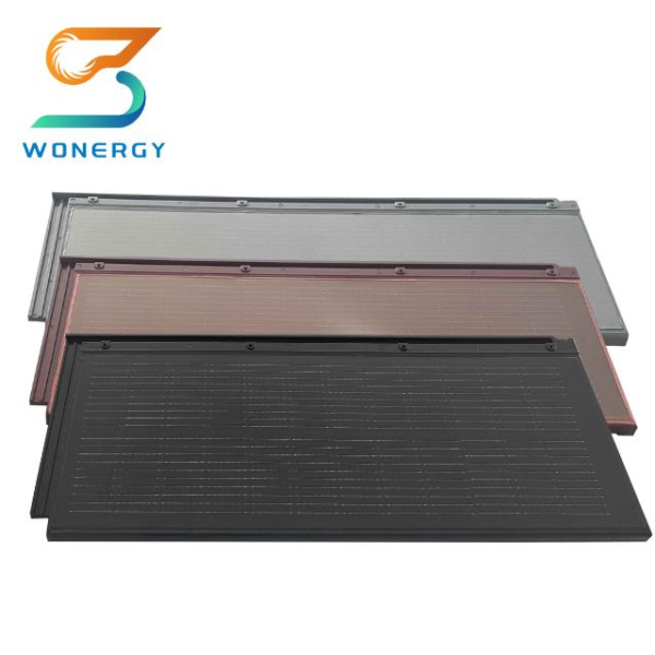 Solar Shingle Roof Tile Waterproof Wind Resistant Customized 87W Solar Roof Tiles for BIPV Green House